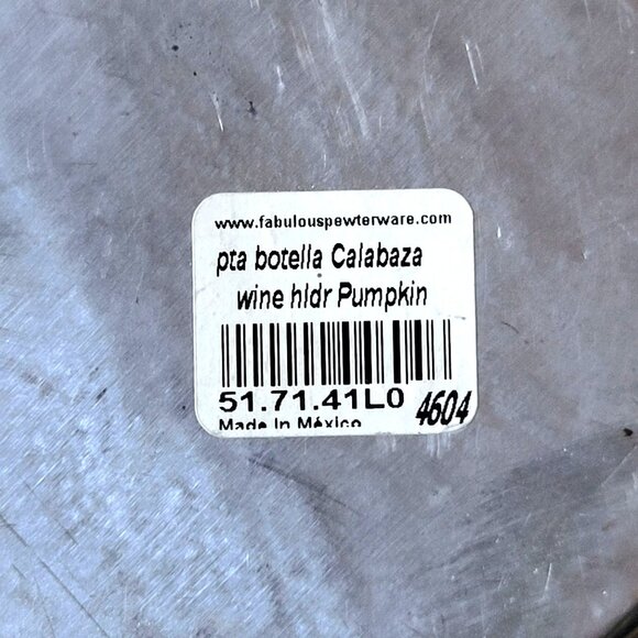 Pewter Pumpkin Wine Holder Plate / Wine Coaster Botella Calabaza Mexico - Picture 9 of 10